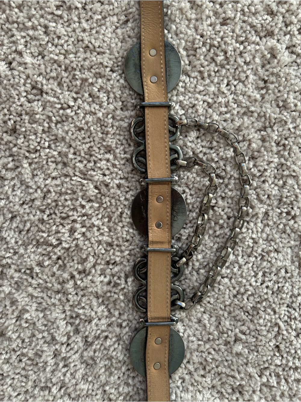 STREETS AHEAD Black Leather Western Concho Belt with Silver-Tone Medallions - Picture 5 of 7
